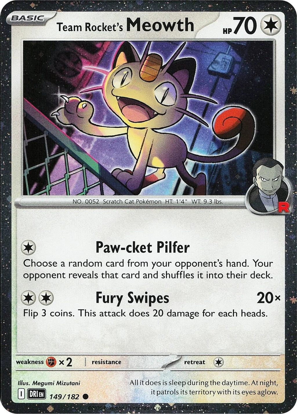 Team Rocket's Meowth (Cosmos Holo)